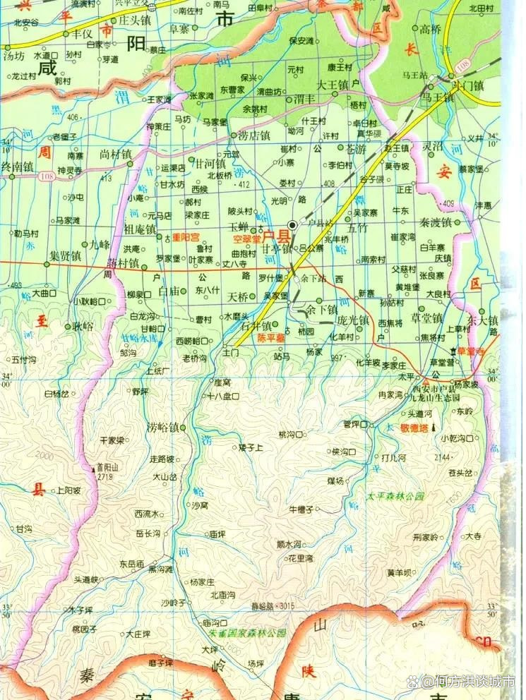 全世界最大非城市建成區(qū)的棋盤狀路網(wǎng)&mdash;西安市鄠邑區(qū)九縱八橫路網(wǎng)